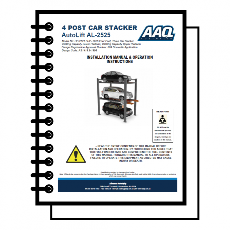 AL-HP2525 3 car stacker installation manual