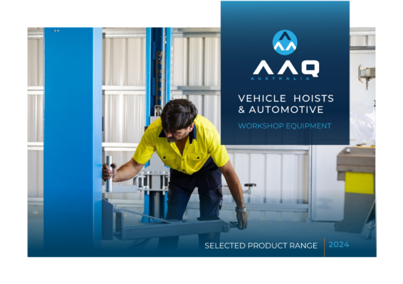 Installer fitting hoist with height adapters on AAQ Vehicle Hoist Selected products catalogue